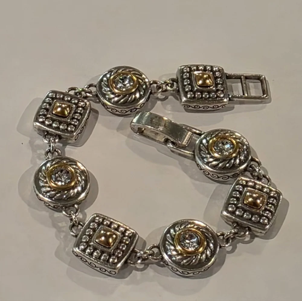 Brighton Heiress Silver and‎ Gold Plated Swarovski Crystal Bracelet